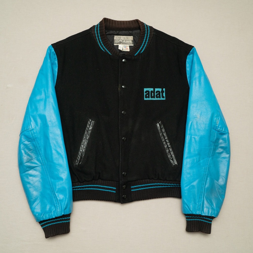 Vintage Alesis Studio Electronics adat Bomber Letterman Jacket Black Adult L